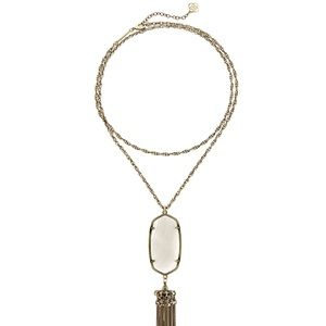 Kendra Scott Rayne Necklace gold with white stone